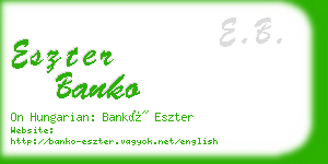 eszter banko business card